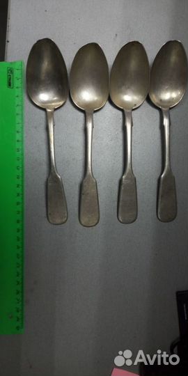 Ложка столовая серебро 84 проба 4 шт