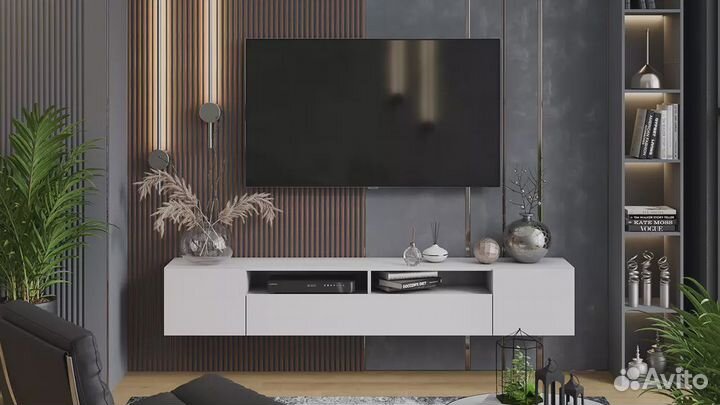 Тумба под телевизор белая