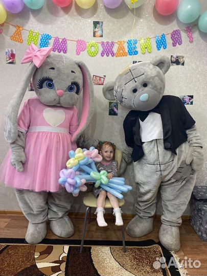 Ростовые куклы Мишка Тедди и Зайка