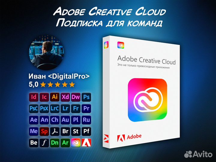 Adobe Creative Cloud 2023 / подписка для команд