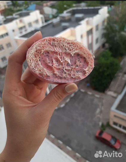 Массажное мыло с люфой ручной работы