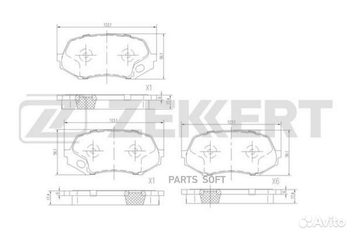 Zekkert BS-2970 Колодки торм. диск. передн. Mitsub