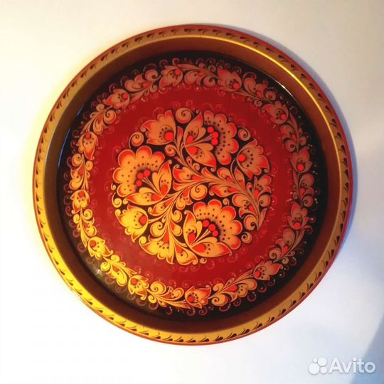 Поднос декоративная тарелка хохлома