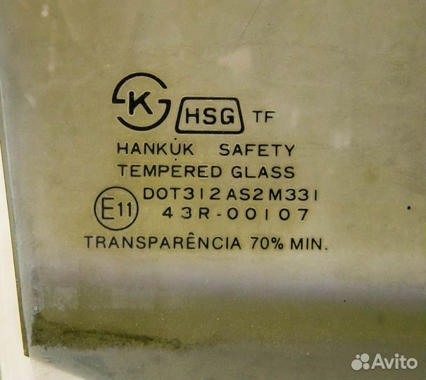 Стекло двери задней правой Daewoo Nexia