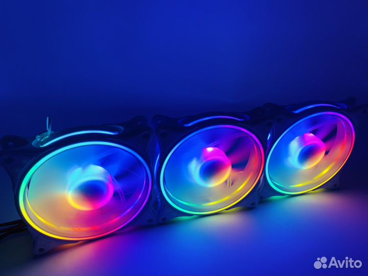 Корпусные вентиляторы с RGB подсветкой 120мм белые