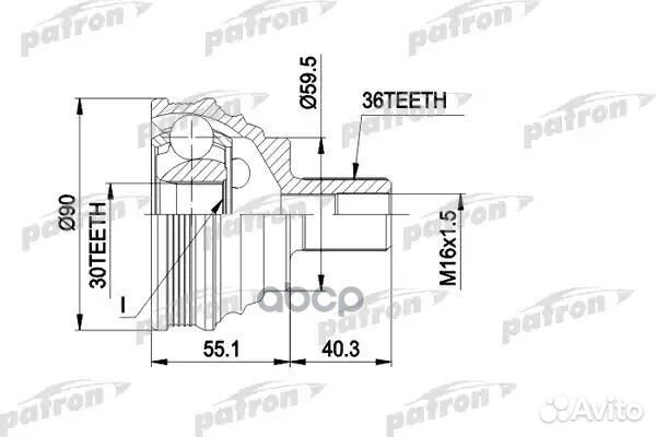 Шрус наружн к-кт 36x59.5x30 audi: A3 03 , A3 S