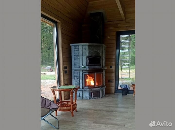 Камин полностью из натурального камня