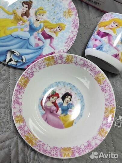 Набор детской посуды Принцессы 3 предмета