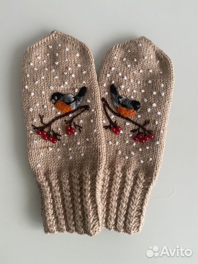 Варежки вязаные ручной работы