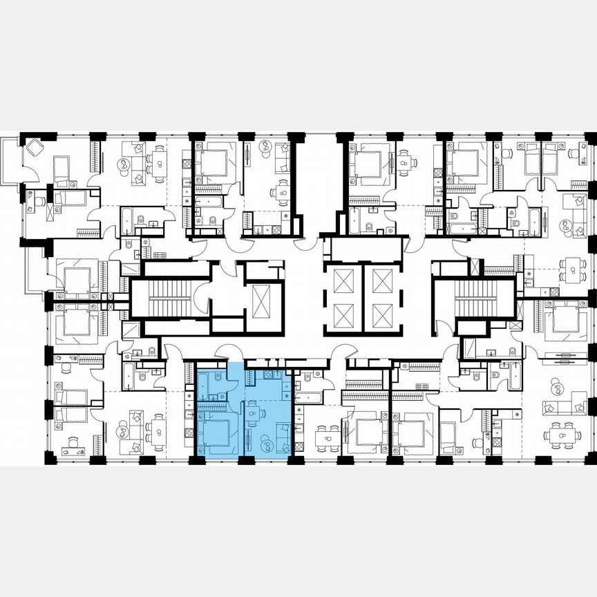 2-к. квартира, 34 м², 21/48 эт.