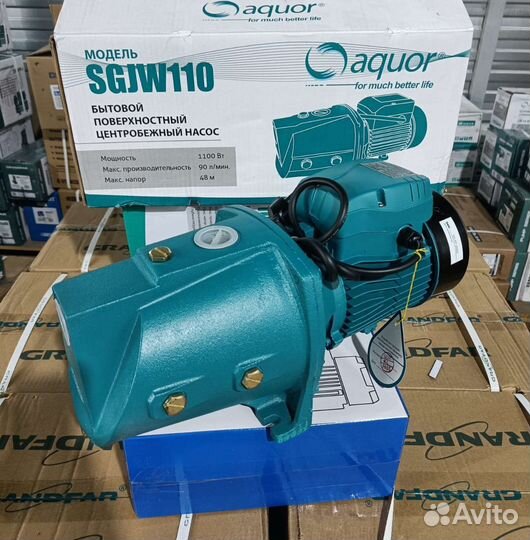 1100Вт 90л/м напор 48м Насос центробежный Aguor
