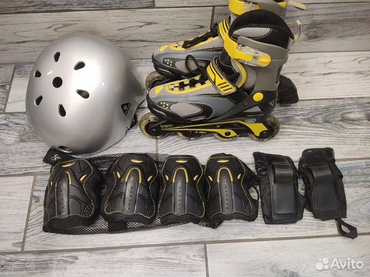 Роликовые коньки детские 32-34 и защита