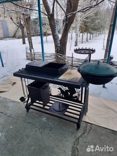 Мангал с печью под казан
