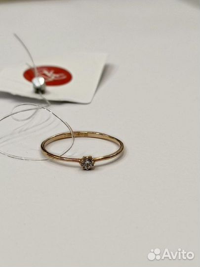 Золотое кольцо с фианитом. Арт.16