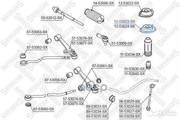 12-53023-SX опора амортизатора переднего левого
