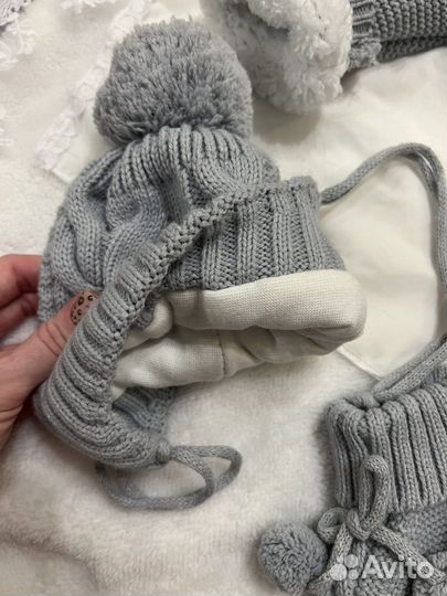 Вязанный комплект (конверт) на выписку