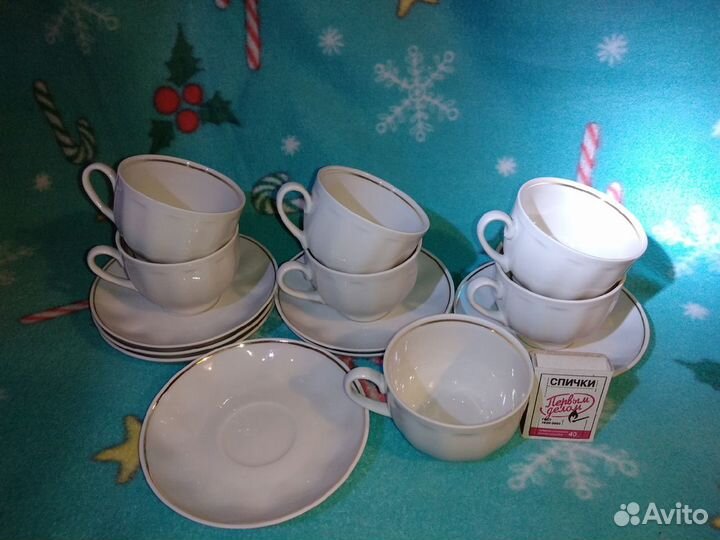 Кофейные фарфоровые чашки. Дулёво
