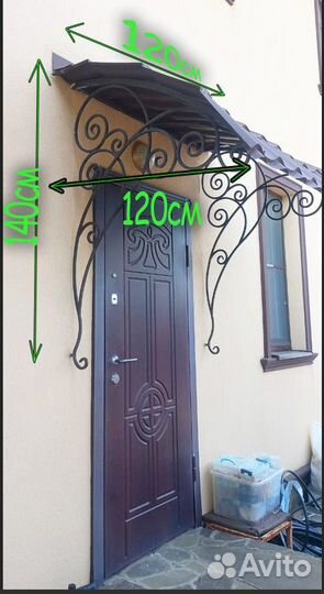 Навес над дверью - металл