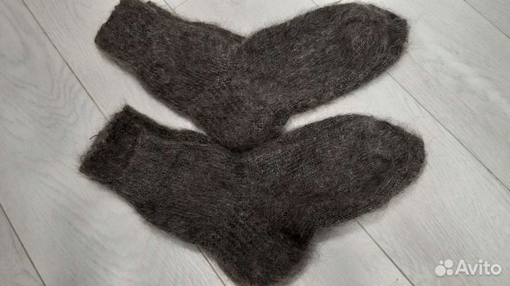 Носки вязаные ручной работы (шерсть, пух, из собач