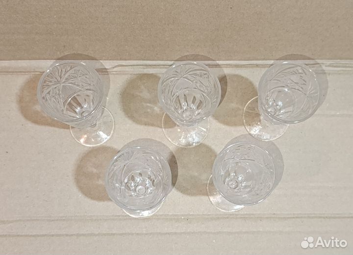 Рюмки СССР стекло набор 5 штук