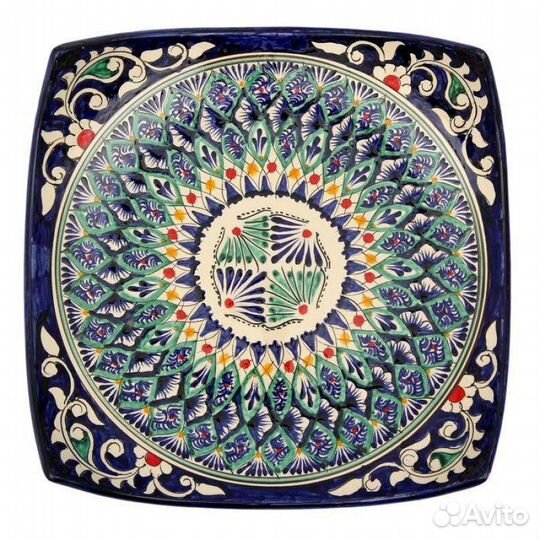 Ляган квадратный 32 см синий Мехроб