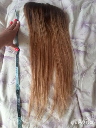 Накладка из натуральных волос омбре