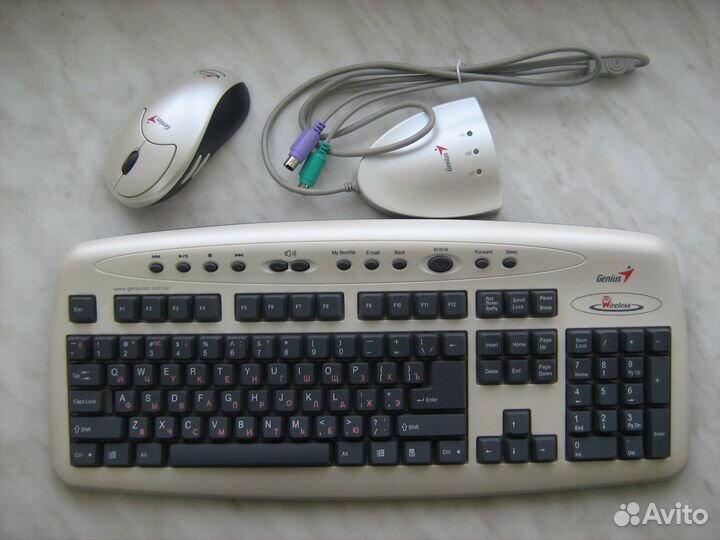 Genius беспроводные клавиатура + мышь, винтаж PS/2