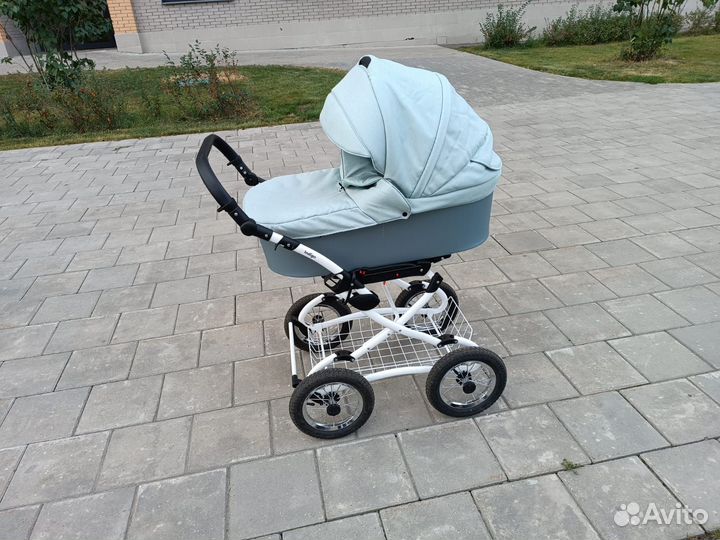 Коляска 2в1 Indigo barbara Classic ba 02 (шалфей)