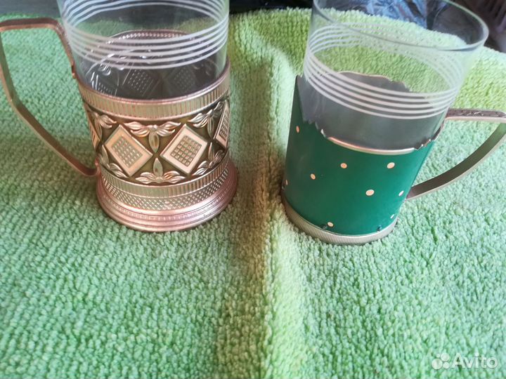 Подстаканники СССР со стаканом