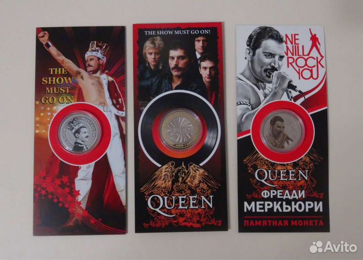 Набор из 3 монет Фредди Меркьюри. Queen. Mercury
