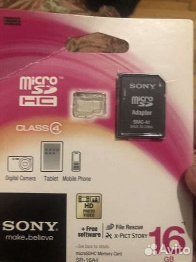 Карта памяти sony 16 гб micro cd sdhc