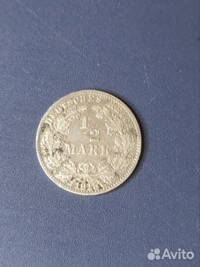 Монета 1/2 марки 1915 серебро
