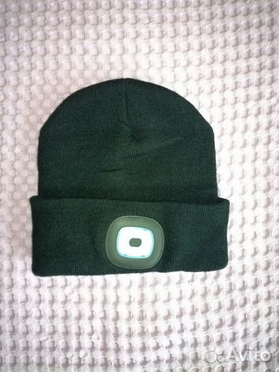 Шапка трикот.с двумя перезаряжаемыми LED фонарями