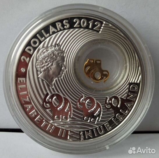 Серебряная монета на счастье / Слоник