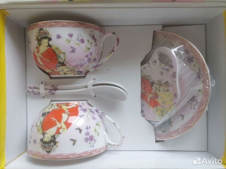 Сервиз чайный новый фарфор подарочная упаковка