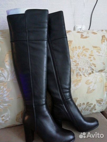 Ботфорты натуральная кожа. новые