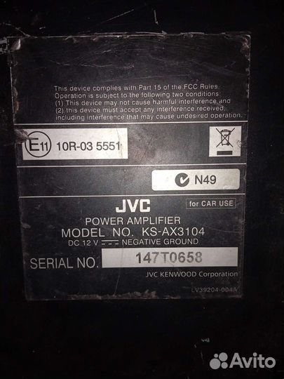 Усилитель JVC 4канала