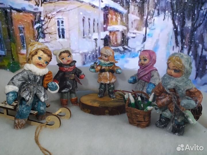 Ватные елочные игрушки