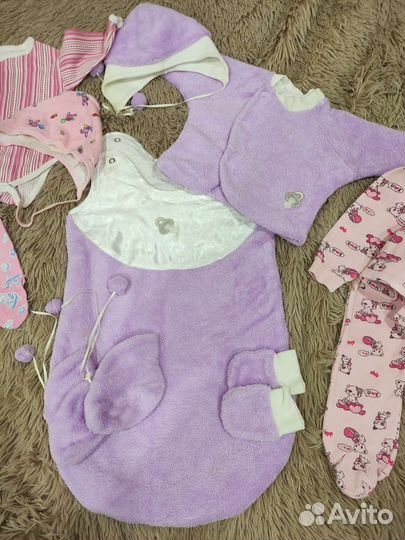 Конверт на выписку и вещи для девочки