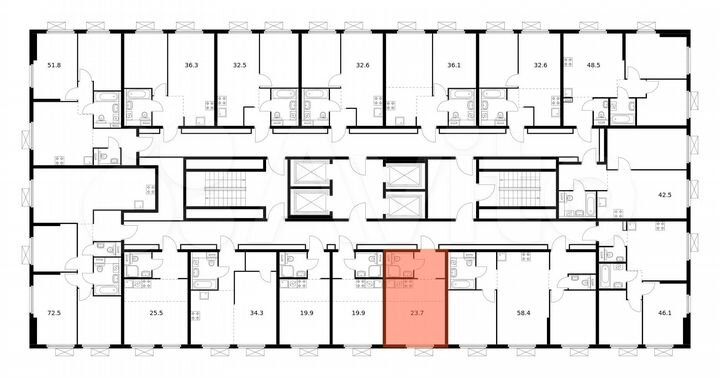 Квартира-студия, 23,7 м², 24/33 эт.