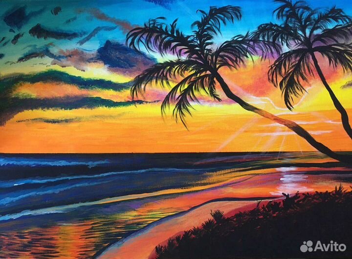 Интерьерная картина акрилом на холсте