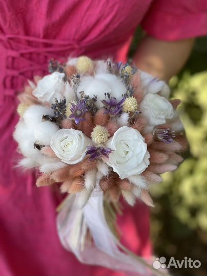 Свадебный букет из сухоцветов