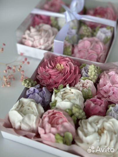 Цветы из зефира ручной работы