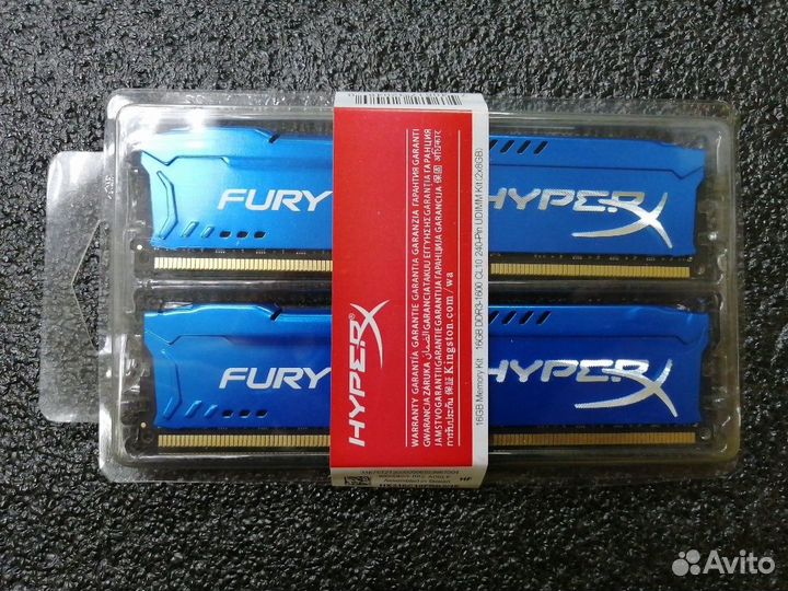 Комплект HyperX fury Blue Series (2 х 8Gb) 1600Mhz