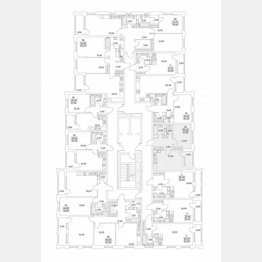 1-к. квартира, 41,3 м², 8/13 эт.