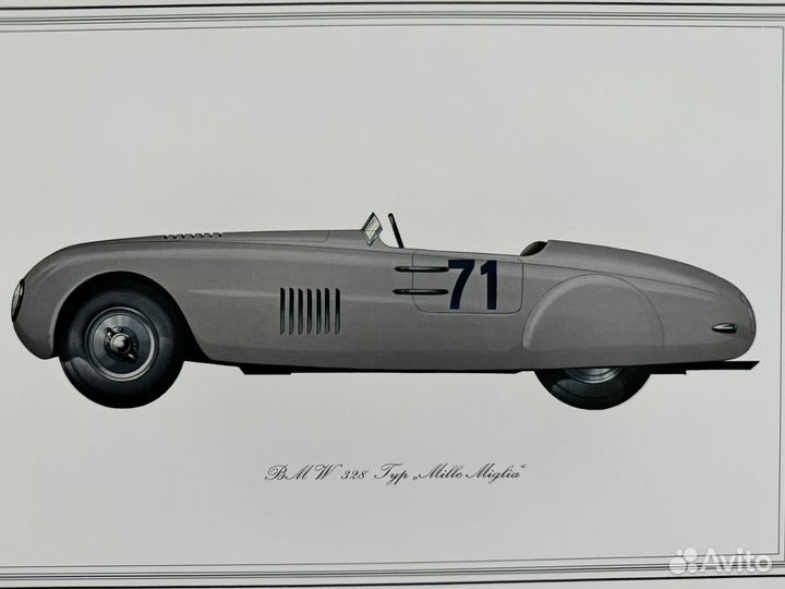 Иллюстрация. Автомобиль BMW 328. Германия