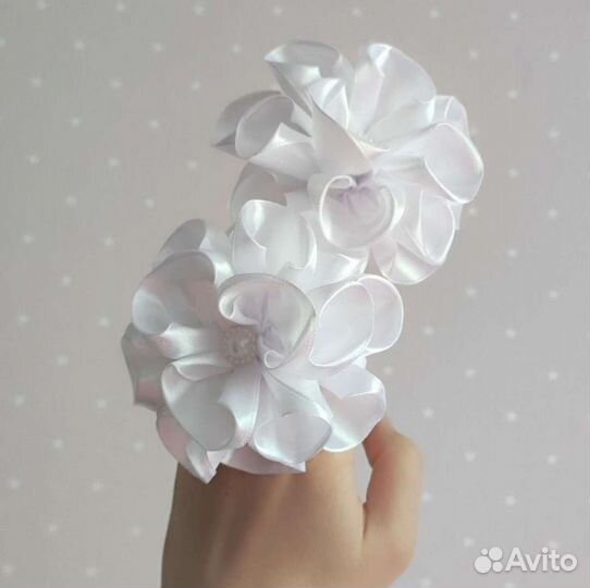 Банты для волос белые