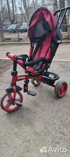 Велосипед коляска трехколесный с ручкой berger