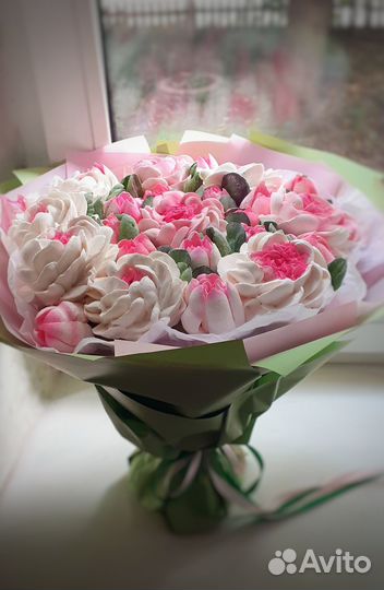 Зефирные цветы ручной работы