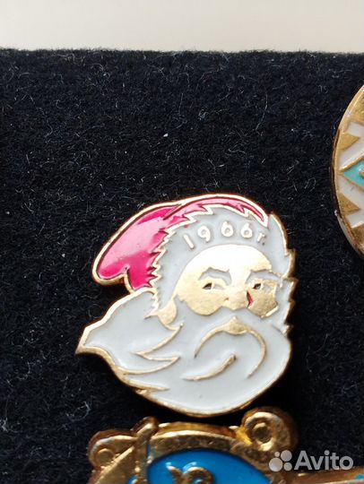 Значок советский Дед Мороз 1966 г редкий лмд